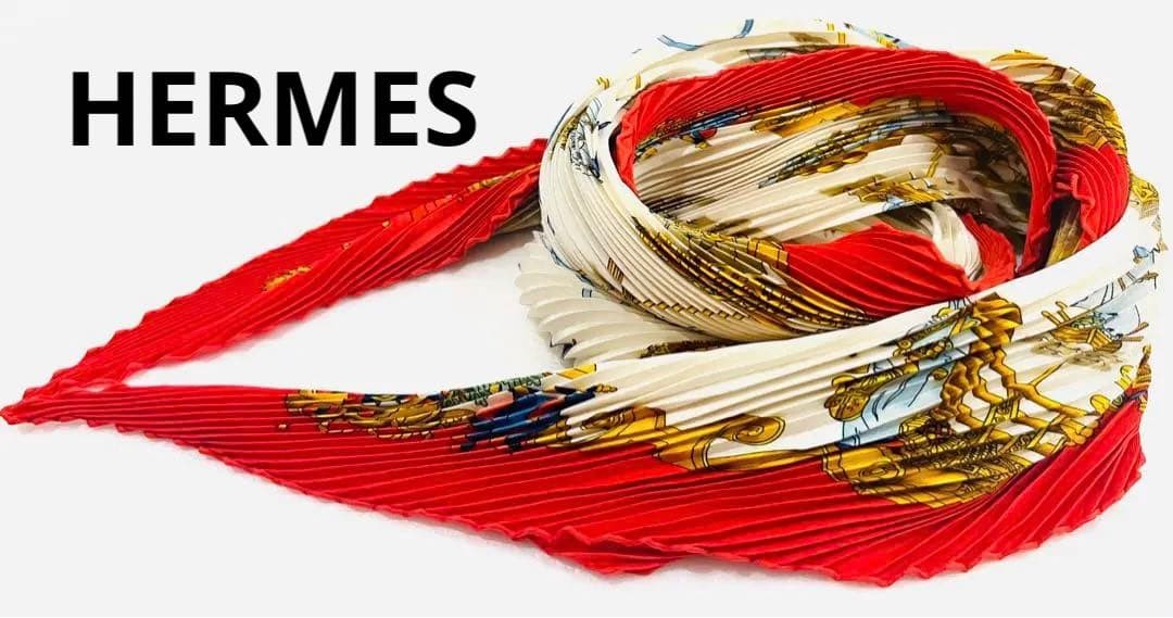 Excellent Condition Authentic HERMES Pleated Scar… - image 1