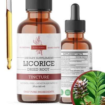 Pura Herba Licorice Root Liquid Extract | Alcohol-Free, 2 Fl Oz (Pack of 1) 