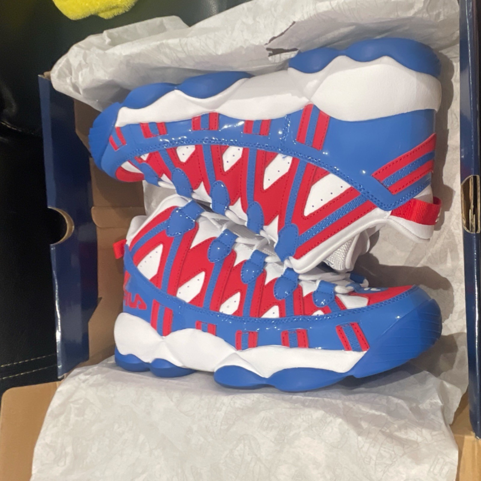FILA Stackhouse Spaghetti White Red Blue Men's Basketball   Sneaker image 7