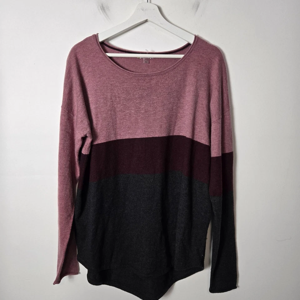 Smartwool Size XL Shadow Pine Sweater Merino Wool Blend Colorblock Pullover - Image 3 of 4