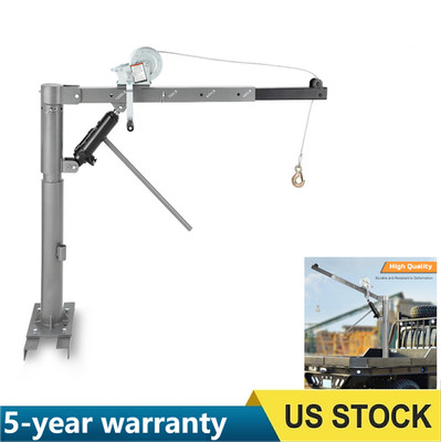 1000lbs Pickup Truck Crane Hoist Crane 360° Swivel Hoist Lift w/ Manual Winch US