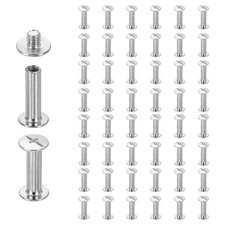 50set Phillips Chicago Screw M4 x 17mm Metal Binding Post Screw, White