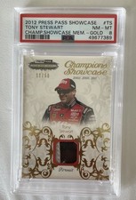 Tony Stewart - 2012 Press Pass Showcase Patch (#ed 11/50) - Gold PSA 8