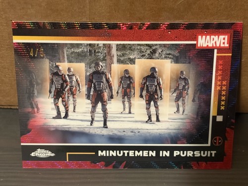 2025 Topps Chrome Marvel Deadpool #49 Minutemen In Pursuit Red Refractor 4/5🔥