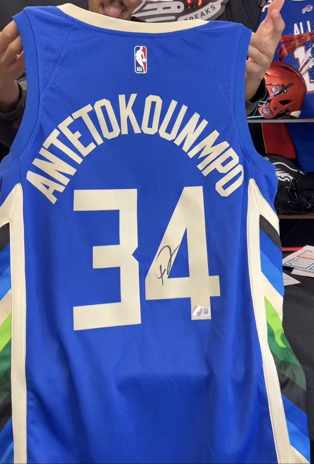 Giannis Antetokounmpo Autographed Signed Milwaukee Bucks '22-'23 City Edition Jersey Large 