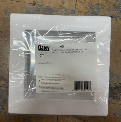 Oatey 39158 Square Ice Maker Outlet Box w/ 1/4 Turn Lead Free Valve (Pex Crimp)