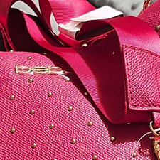 bebe Dark Pink Studded Crescent Crossbody Bag...