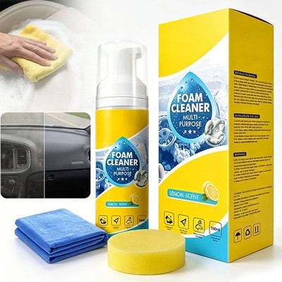 4-in-1 Multi-Enzyme Foam Cleaner, All-Purpose Spray 150ml with Sponge & Towel