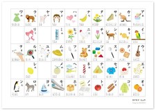 Katakana Table Educational Bath Poster A3 Size Stylish Examination Made in Japan