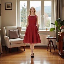 Isaac Mizrahi Red 32 Bust 30 Waist Dress Medium Holiday Party M Target Festive