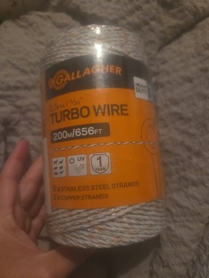 Gallagher G620544 Electric Turbo Wire Fence, 656-Feet, White