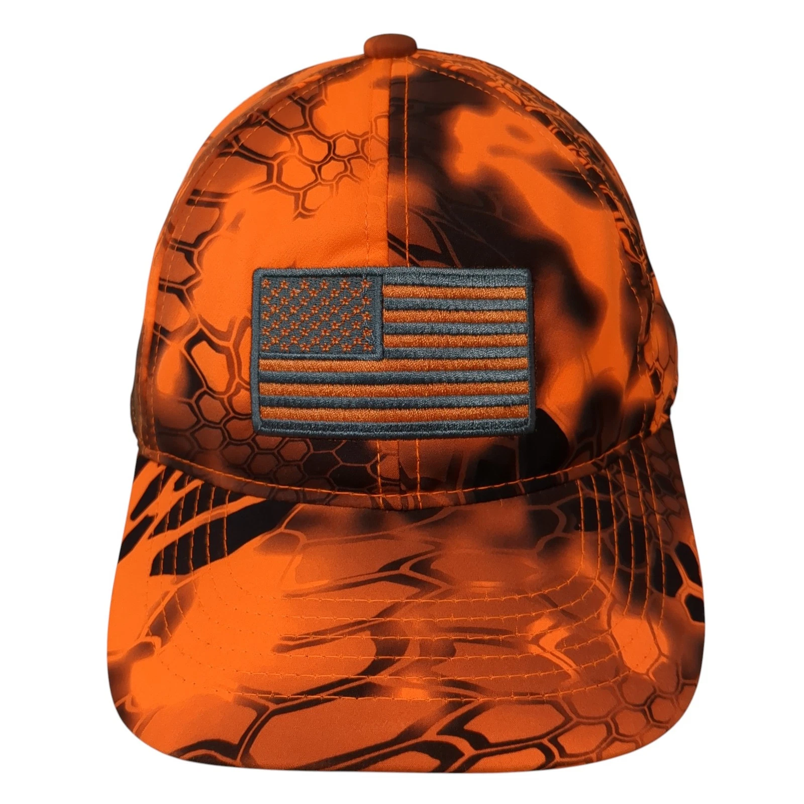 American Flag Strapback Hat Multicolor One Size Camo Outdoor Cap