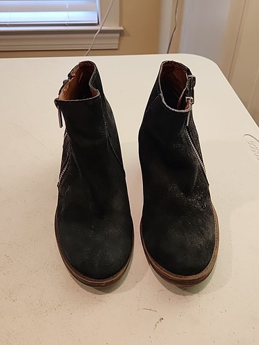 Stivaletti Lucky Brand Roquee con cerniera in pelle nera tacco a blocco taglia 6 M - Foto 4 di 9