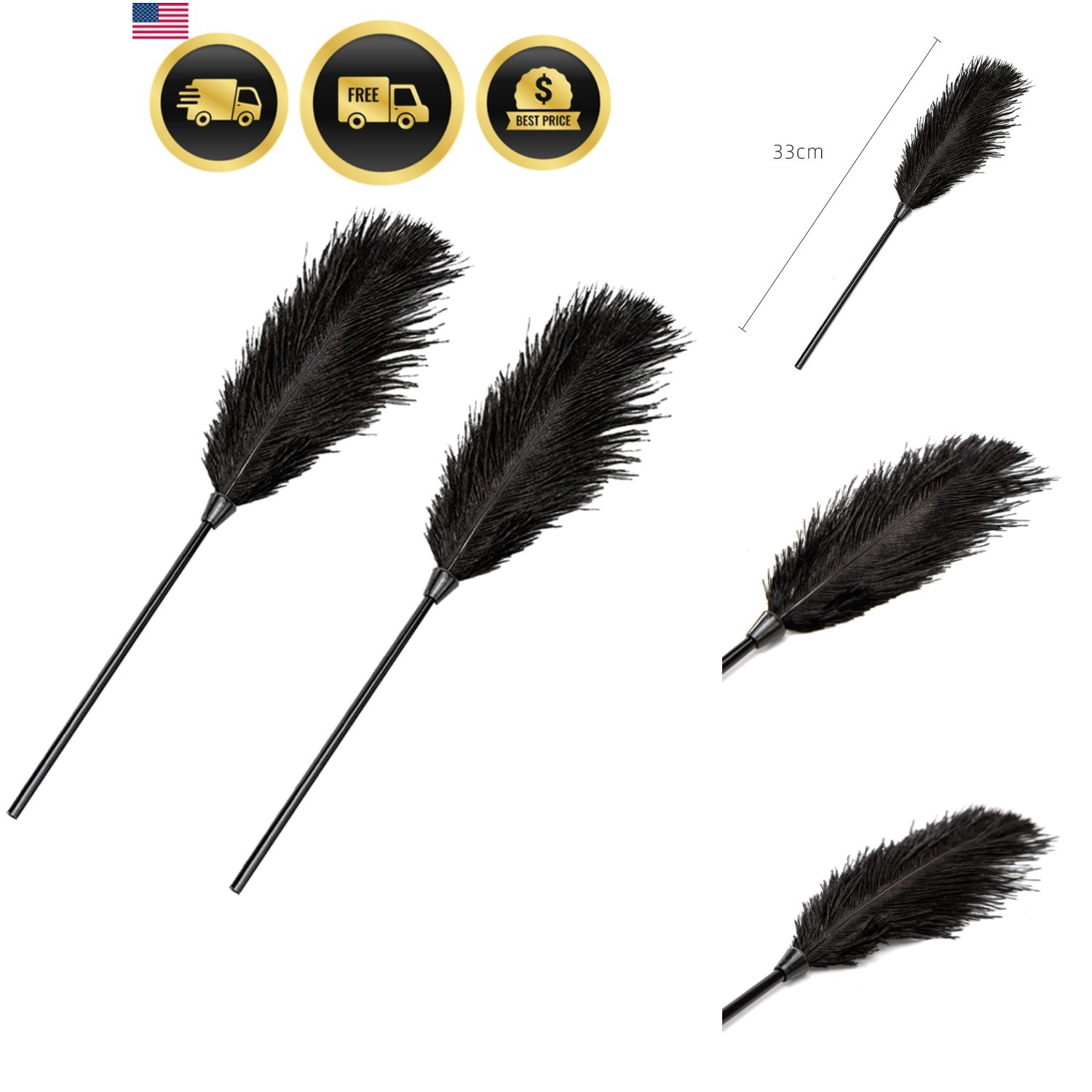 Pair Soft Feather Tickler Wands For Couples Romantic Games