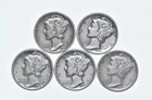 High Grade Lot 1938 1937 1938 1936 1937 Mercury Dime Collection *914
