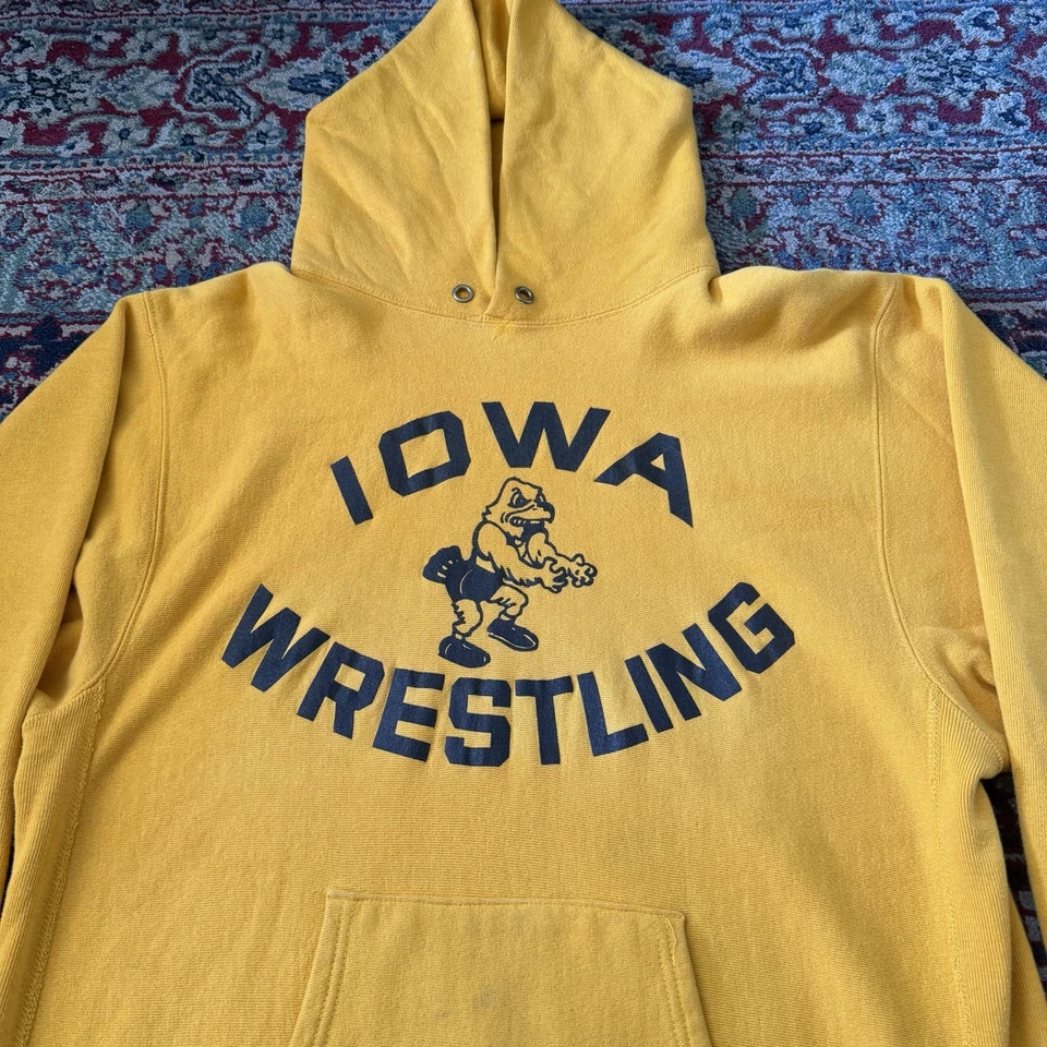 University of Iowa Lucha Libre Vintage Campeón Tejido Inverso Talla XL Foto 2 de 4