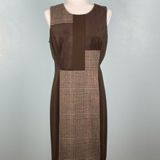 CALVIN KLEIN ~ Mixed Media Plaid Sheath Dress ~ Size: 10 ~ NWT!
