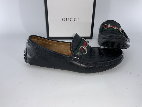 Gucci Horsebit Driver Loafers Sz 7 Men Black Leather Italy W/Box YGI H4S-7 - Picture 3 of 20