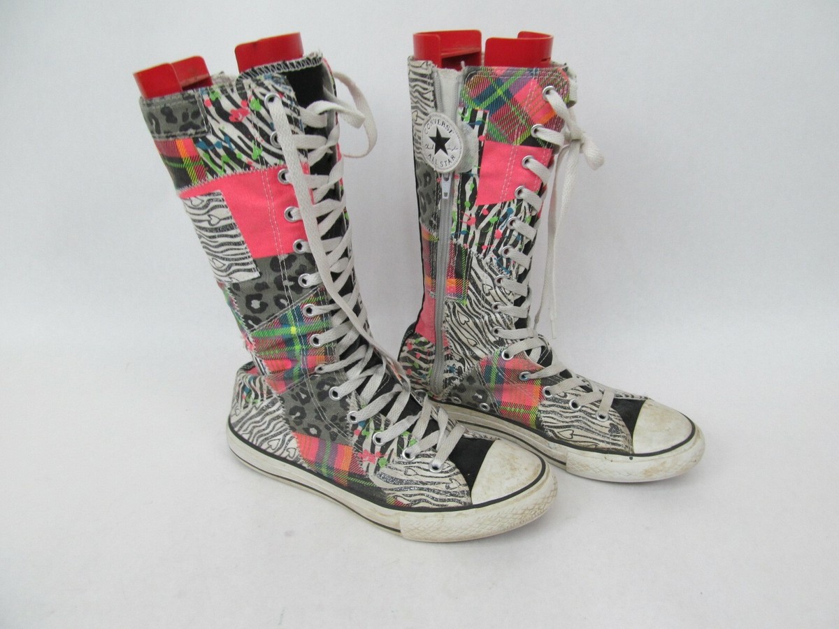 Converse Junior Size UK Sneakers Mid Calf Tall Boots Zebra