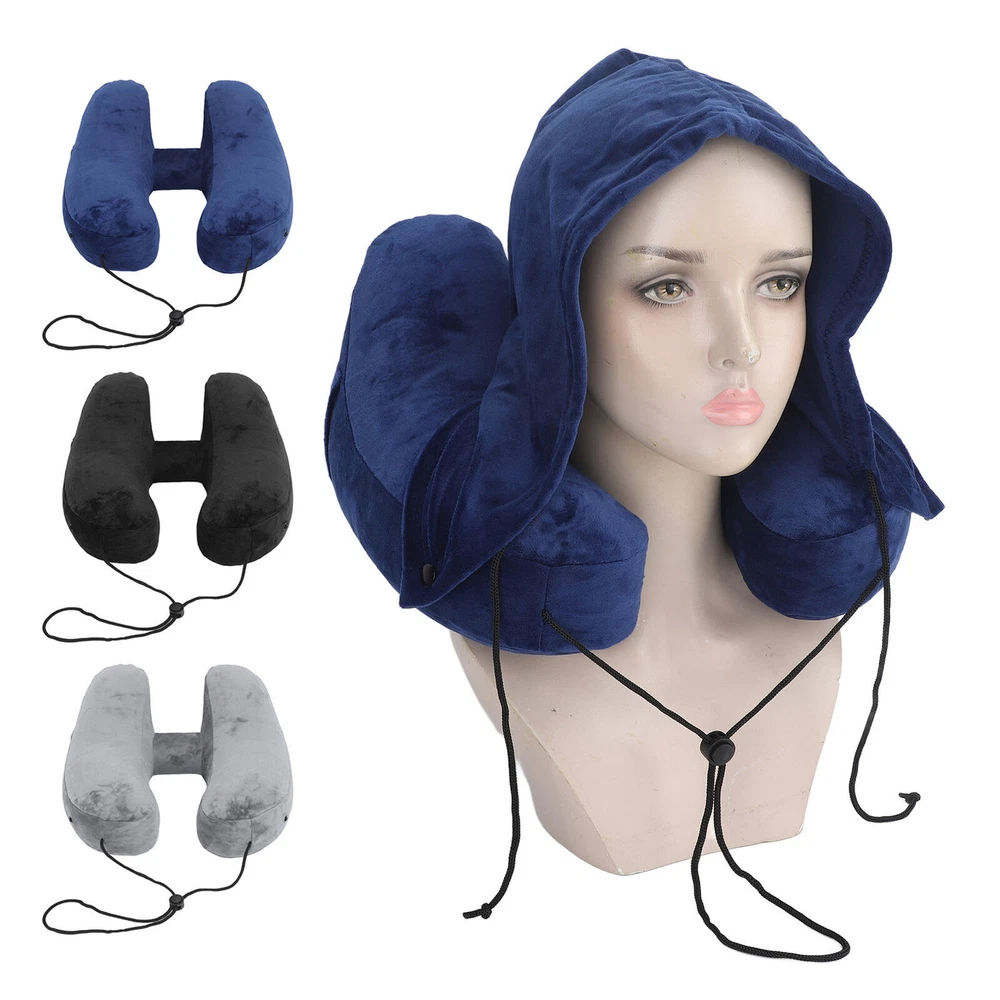 H-Shaped Inflatable Travel Pillow Detachable Washable Quick-Fill for Comfort