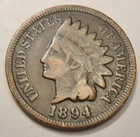 1894 P Indian Head Cent Penny  *VG - VERY GOOD*   **FREE SHIPPING**
