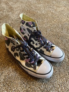 purple cheetah print converse