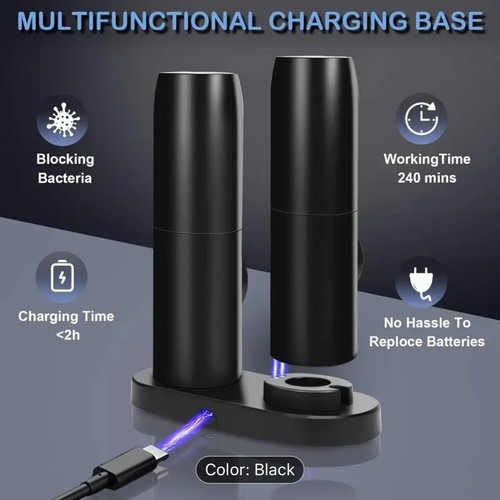 Electric Salt and Pepper Grinder Set Adjustable Coarseness UK Rechargeable - Picture 10 of 23