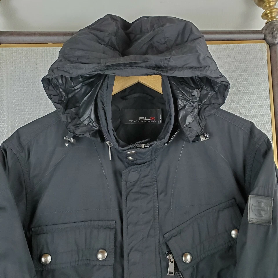 RLX Size Medium Mens M-65 Military Nylon/Cotton Full Zip Field Jacket Coat Black - Image 4 of 4