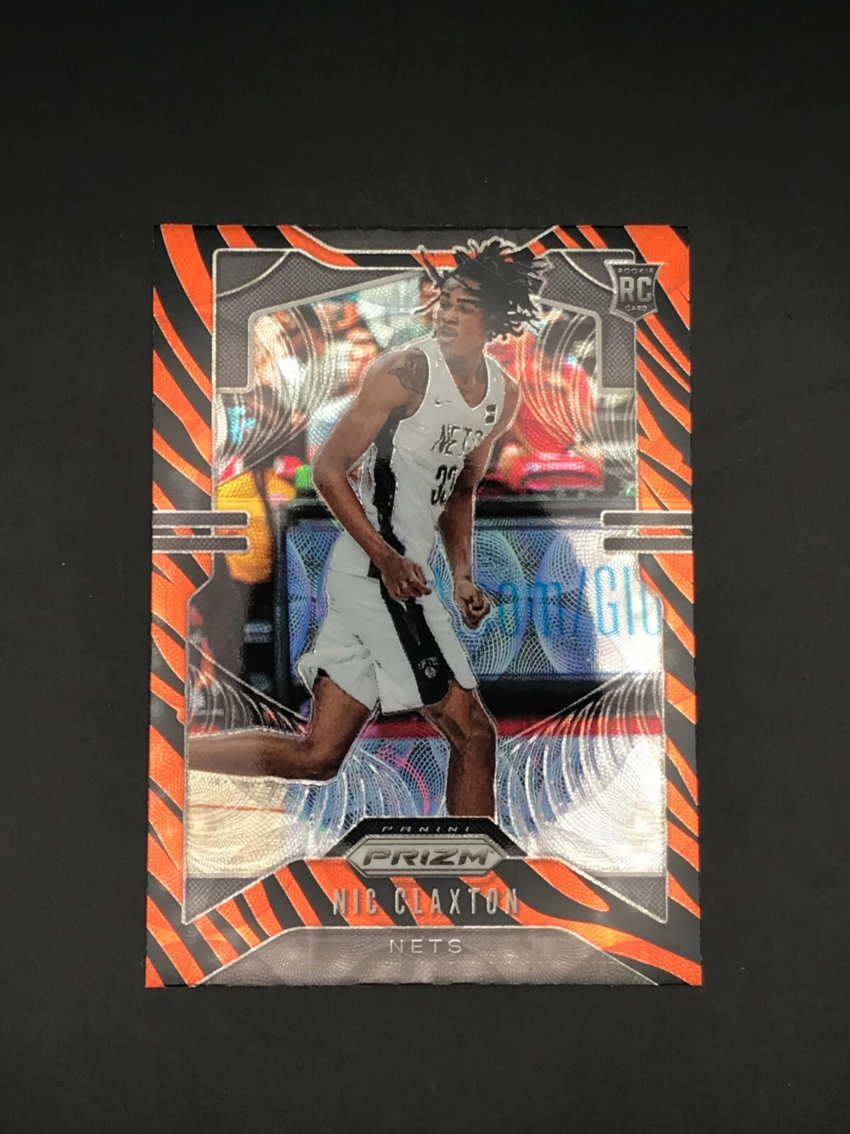 2019-20 Panini Prizm #292 Nic Claxton Rookie Tiger Stripe Prizm Nets No Reserve