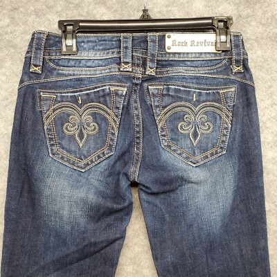 Rock Revival Jeans Women's Size 26 Medium Wash Adele Straight Embroidered Pocket