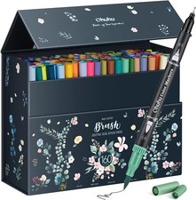 Ohuhu 160 Colouring Pens: Dual Tip Brush Pens Felt Tip Pens Art Markers Set wit