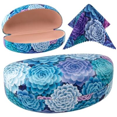 FF1 Oversized Hard Shell Sunglasses Case, Durable Protective Holder Succulent