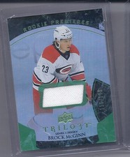 15-16 2015-16 UPPER DECK TRILOGY BROCK McGINN ROOKIE GREEN JERSEY /599 111 CANES