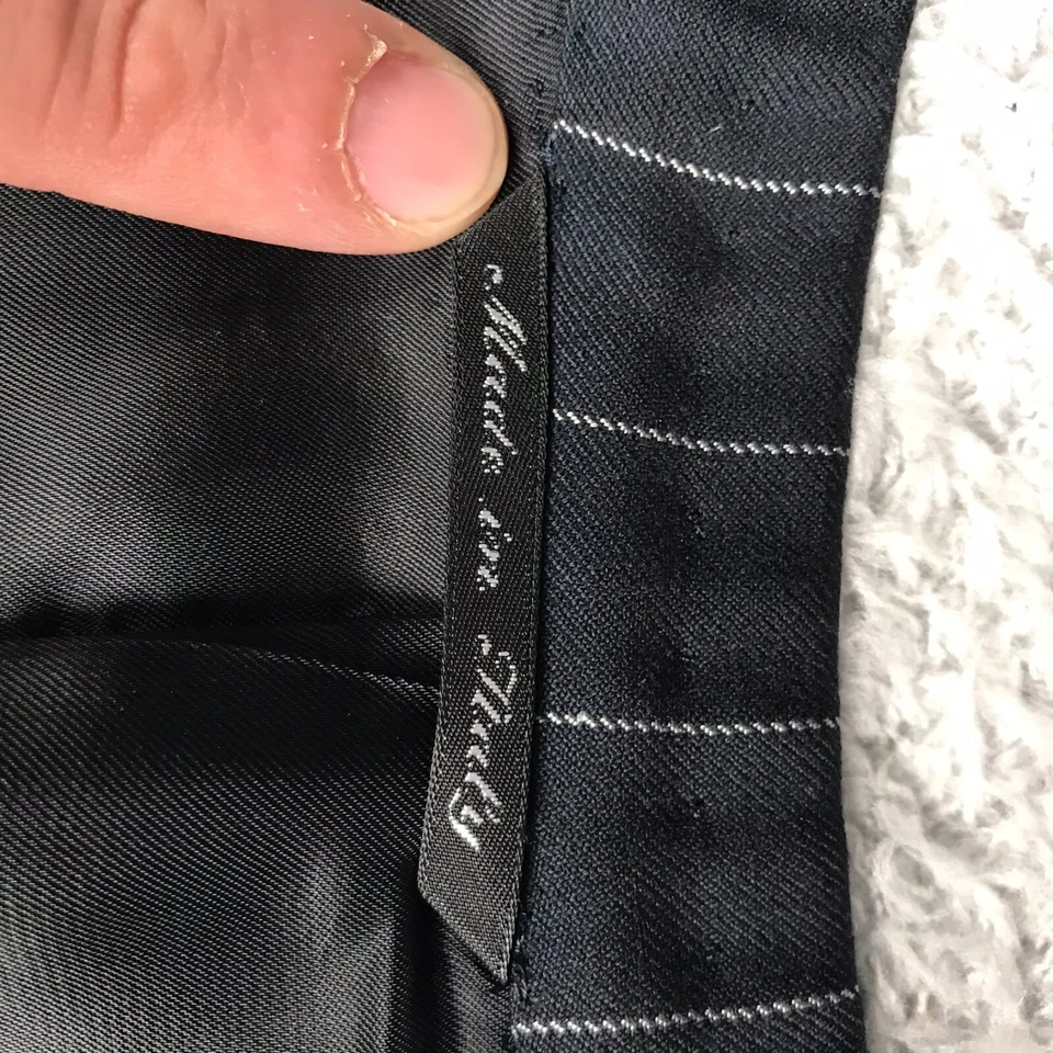 Canali Suit Mens 50XL Navy Pinstripe Super 120s Wool 2 Piece Set; Pants + Jacket - Image 4 of 4