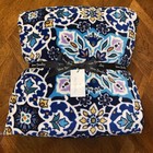 NWT Vera Bradley XL Throw Blanket Lisbon Medallion Cool