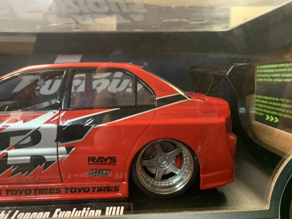 1/18 Rápido y Furioso Mitsubishi Lancer Evolution Diecast Tokyo Drift Jada Foto 4 de 4