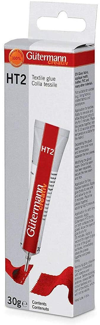 Gutermann HT2 Creative Textile Fabric Glue Wash Dry Clean Craft Solvent Free 30g