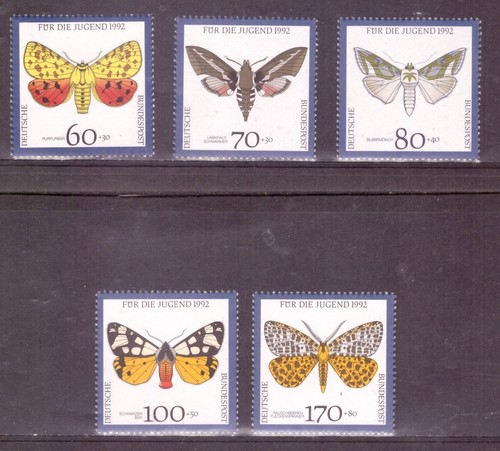 Deutschland 1992 pro Jugend 5 Werte Schmetterlinge postfrisch Katalog 1434-8