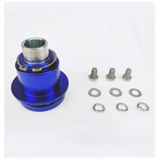 360° Steering Wheel Quick Release Disconnect 3 Hole Hub Adapter Aluminum Blue
