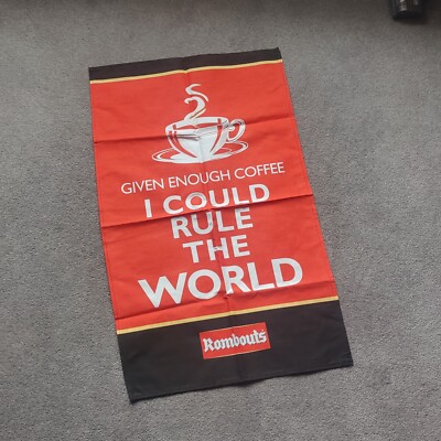Rombouts Geschirrtuch Given Enough Coffee I Could Rule The World rot/schwarz NEU