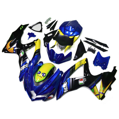 Shark Attack Yellow Blue Fairings For Suzuki GSXR600 GSXR750 K8 2008 2009 2010