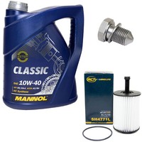 MotoröL ÖLfilter SH4771L 10W40 5Liter + ÖLablassschraube FüR Seat Audi Skoda VW