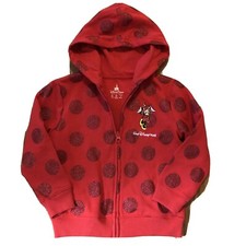 Disney Parks Girls Red Minnie Mouse Embroidered Polka Dot Jacket Size XS