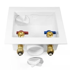 EFIELD Washing Machine Outlet Box , 1/4 Turn Brass Valves , 1/2" Push fit Inlet