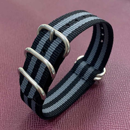 20mm Braided Nylon Watch Strap Watch Band with Stainless Steel Buckle Wristband - Picture 4 of 4