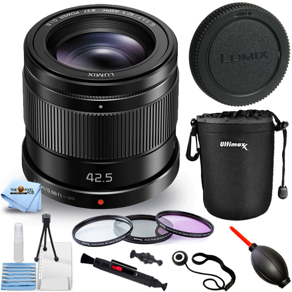 Panasonic Lumix G 42.5mm f/1.7 ASPH. POWER O.I.S. Lens - 10PC Accessory  Bundle