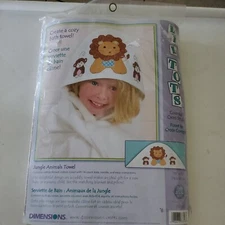 Dimensions Lil Tots Jungle Animals Towel Cross Stitch Kit 73393 New In Package