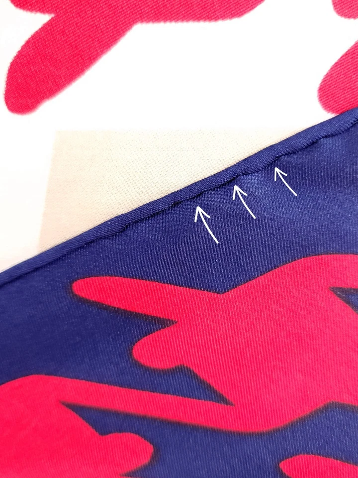 Винтажный Schiaparelli шелковый шарф красный белый синий геометрический Roulottage MCM Couture - Изображение 3 из 4