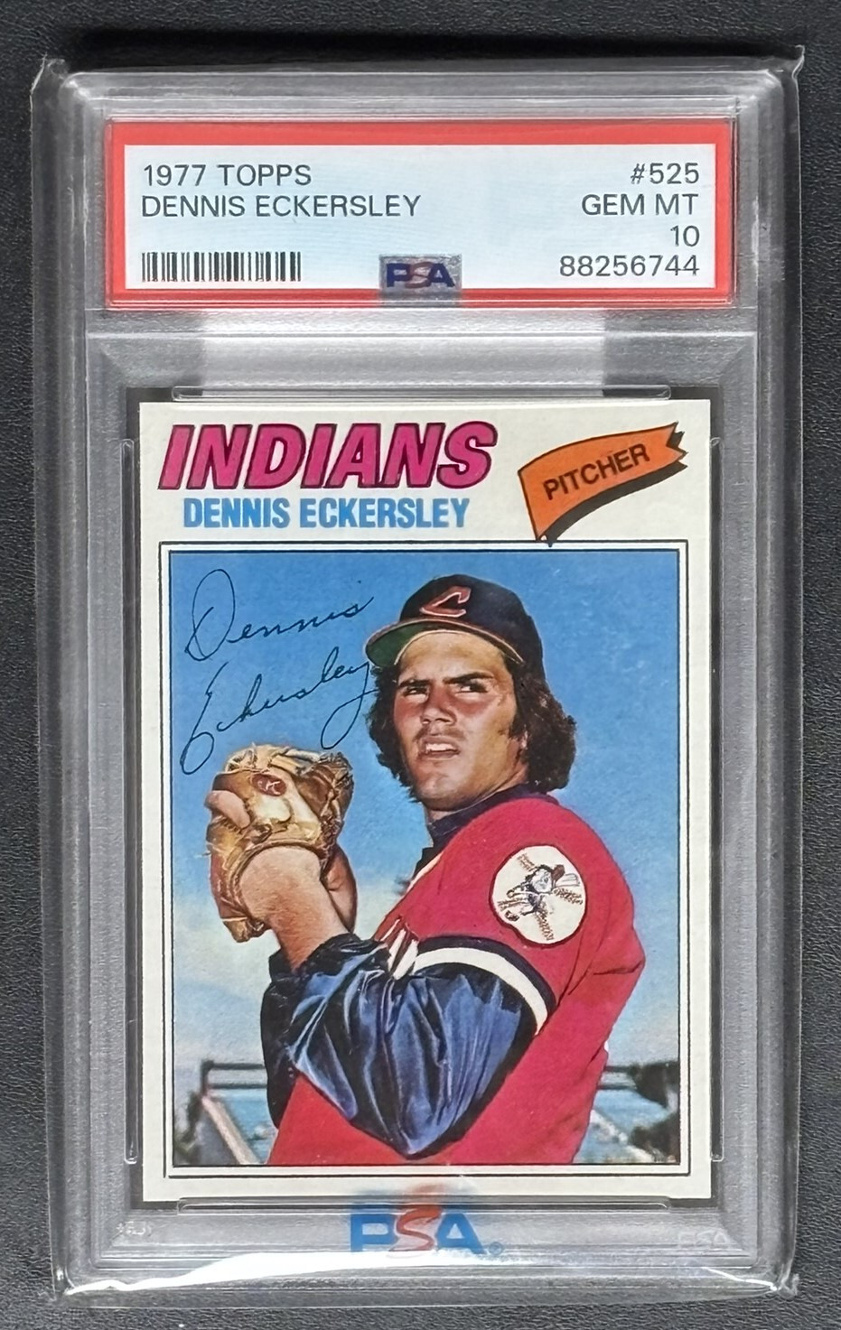 1977 TOPPS  #525 DENNIS ECKERSLEY PSA 10 HOF CLEVELAND INDIANS LOW POP 36 /1161
