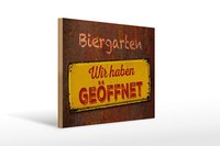 Holzschild Spruch 40X30 Cm Biergarten Wir Haben GeöFfnet Deko Schild
